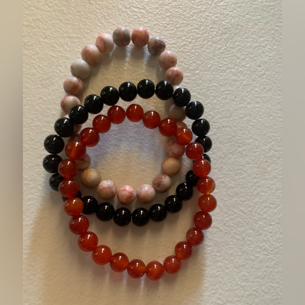 3-PCS Elegant Multicolor Beaded Bracelet Set